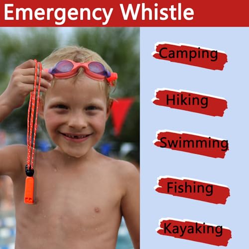 Emergency Whistle, 120db Safety Whistle Survival Shrill Loud for Camping Hiking Hunting Boating Fishing Life Vest Jacket Rescue Signaling Kids Lifeguard 5 Pack - Image 4
