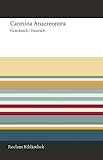  Carmina Anacreontea: Griechisch/Deutsch (Reclam Bibliothek)
