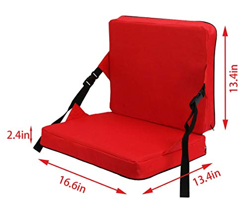 KIMI HOUSE Indoor & Outdoor Folding Chair Cushion, Foldable Portable Stadium Seat,Chair Cushion for Sports Events, Outing, Travelling,Hiking, Fishing