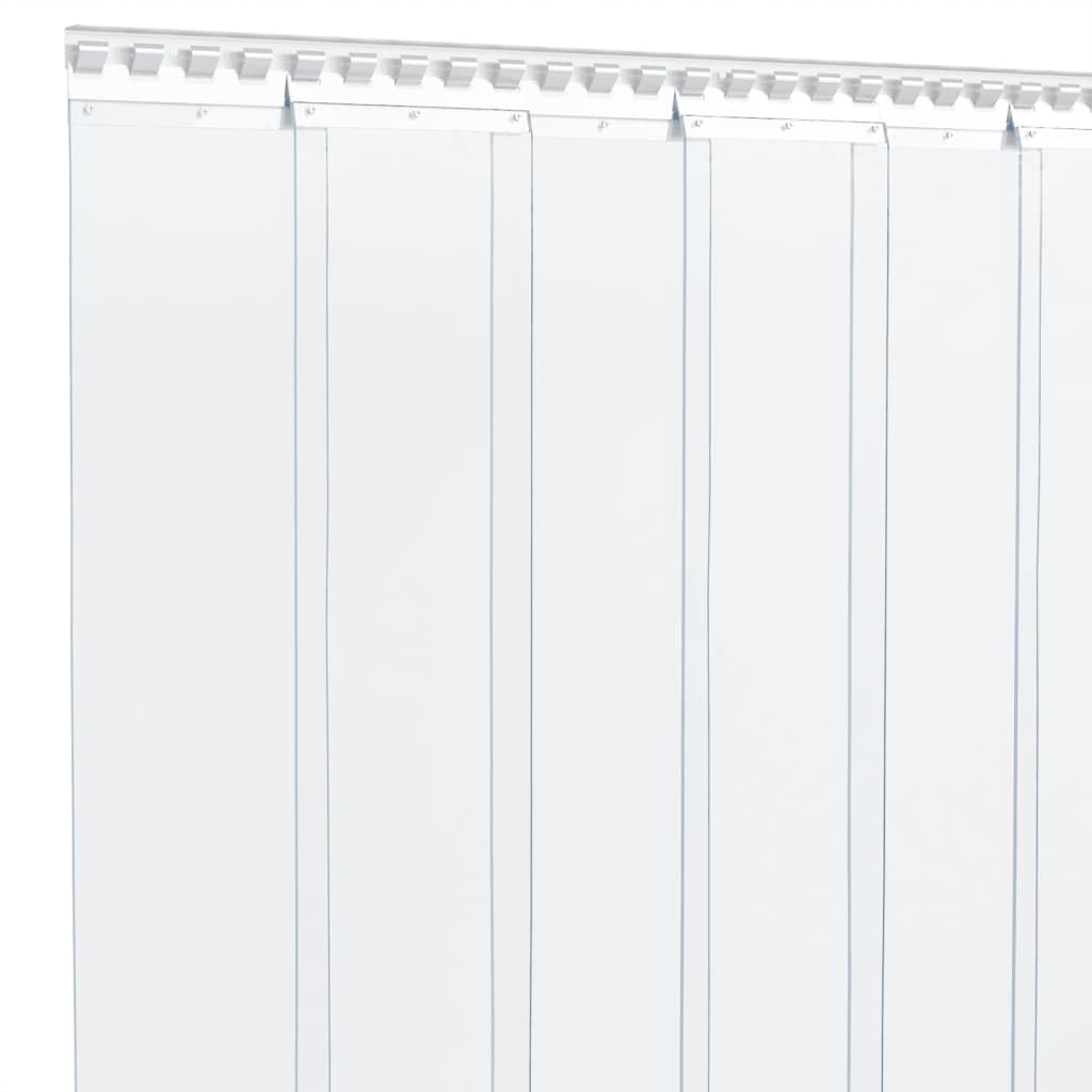 PVC-Streifenvorhang 25m Rolle - 200mm Breite, 1,6mm Stärke - Transparenter Lamellenvorhang als Raumtrenner - Individuell zuschneidbar, strapazierfähige PVC-Lamellen für Industrie und Gewerbe