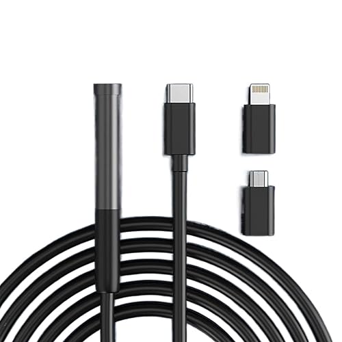 Cámara Endoscópica Lente Única Y Doble De 8MM Boroscopio Impermeable Teléfono Inteligente Inspección Alcantarillado Coche Imágenes Más Claras Inspecciones Precisas(3m,Single Suit)