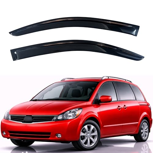 Image of KPY Rain Guards Fit for 2004-2009 Nissan Quest, Out-Channel Window Visors Vent Wind Deflectors 2PC, Car Accessories for 04-09 Quest