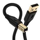 Hootek プリンターケーブル USB B 3M USB2.0ケーブル ABタイプ(タイプAオス-タイプBオス) 480Mbps高速データ転送 金メッキコネクタ 高耐久 パソコンとプリンター接続用 HP Canon Brother Lexmark Dell Samsungなどの複合機 スキャナー ファックス機 コピー機に対応(ブラック)
