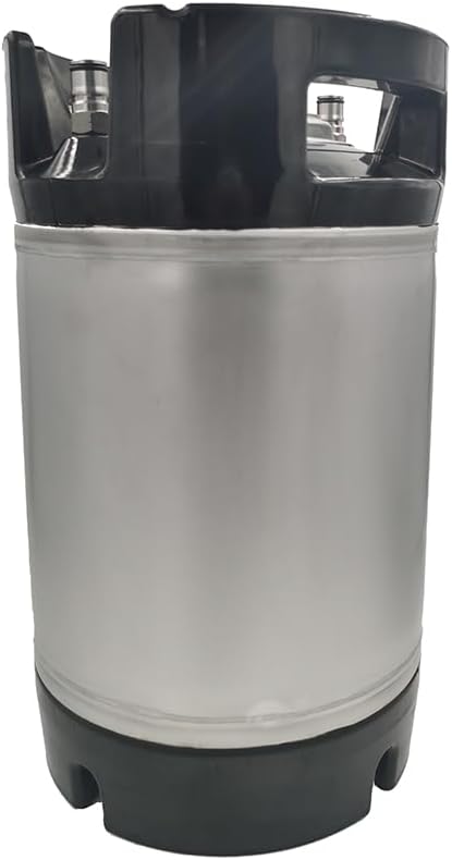 Rubber Handle Stainless Steel Beer Keg 19L, Leak Proof Homebrew Barrel,(9.5L)