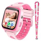 whraills 2026 Nuovo Smartwatch Bambini 4G con Videochiamata & GPS, SOS, Chat Vocale, IP68 Impermeabile, modalità Scuola, Contapassi, Sveglia, Flashcard, Regalo per Bambini e Bambine 4-15 Anni – Rosa