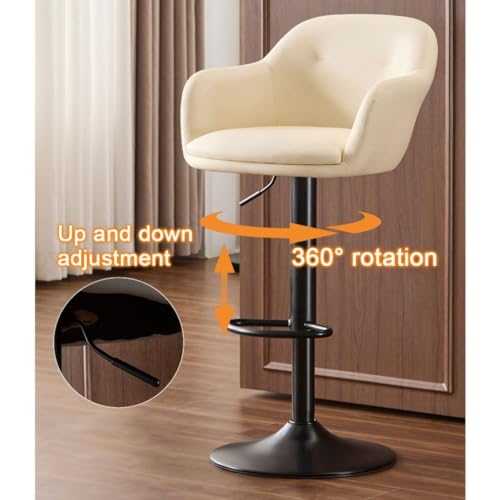 Tabouret de bar moderne marron avec dossier et finitions soignées - 5