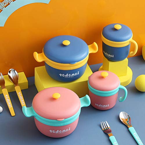 Toyvian Isolado Tigela de Aço Inoxidável Caixa de Almoço Do Bebê Crianças Isolamento Térmico de Alim