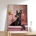 DSTRJ Dobermann in der Badewanne, Kunstposter auf Leinwand, Schlafzimmer, Dekoration, Landschaft, Büro, Raumdekoration, Geschenk, 30 x 45 cm