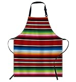 Smooffly Schürze mit mexikanischem Serape-Muster, Unisex, verstellbare Latzschürze, Kochen, Küche, Koch, Damen, Herren, Schürzen für Zuhause, Küche, Restaurant, Café, Geschäft, Garten, Mexikanisches