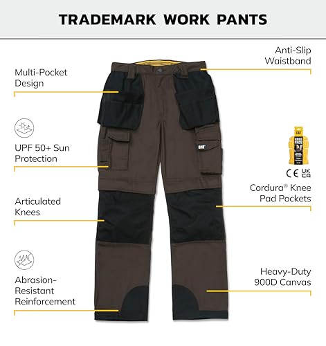 Caterpillar Men's Trademark Pant, Dark Earth/Black, 28W x 36L