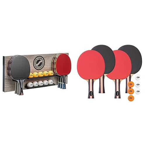 STIGA Ping Pong Storage Wall Rack, Brown & Performance 4 Player Ping ...