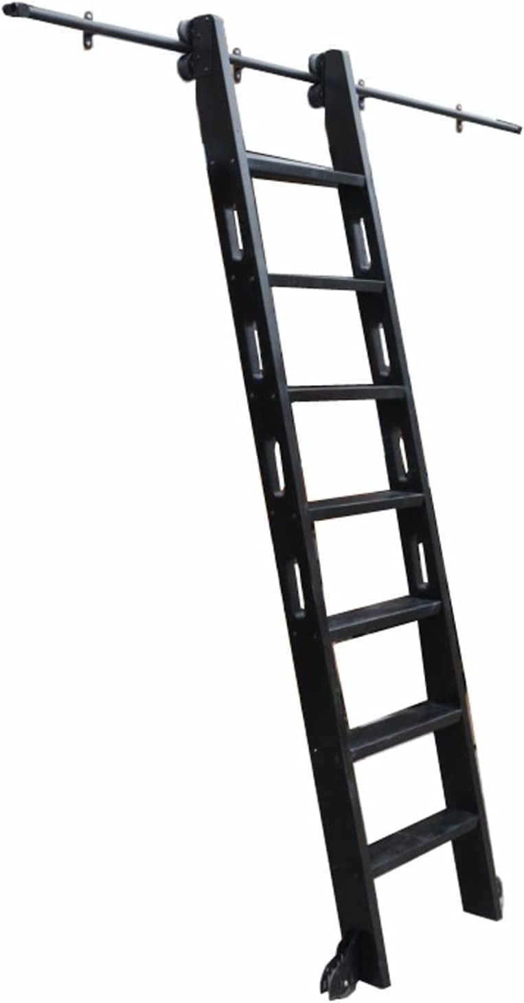 スライディングラダーレールハードウェアキット、スライドバーンドアハードウェアキットスライディングレールトラックローリングラダーレール