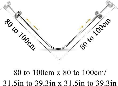 Generico Asta Curva per Tenda da Doccia, Binario Curvo per Tenda da Bagno, Senza Foratura, Binario per Tenda da Parete antiruggine per Bagno e Vasca, Perfetto per la casa e Negozi di Abbigliamento, (