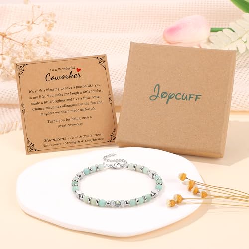 Image of JoycuFF ๐๐ถ๐ณ๐๐ ๐ณ๐ผ๐ฟ ๐ช๐ผ๐บ๐ฒ๐ป ๐ ๐ผ๐ผ๐ป๐๐๐ผ๐ป๐ฒ ๐๐ฟ๐ฎ๐ฐ๐ฒ๐น๐ฒ๐ Amazonite Colorful Imperial Jasper Stainless Steel Beads Bracelets, Graduation Christmas Valentines Mothers Day Birthday Gifts