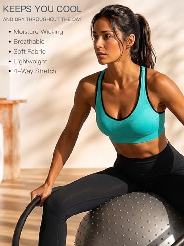 Image of Double Couple Sports Bras for Women Racerback High Impact Support Gym Top