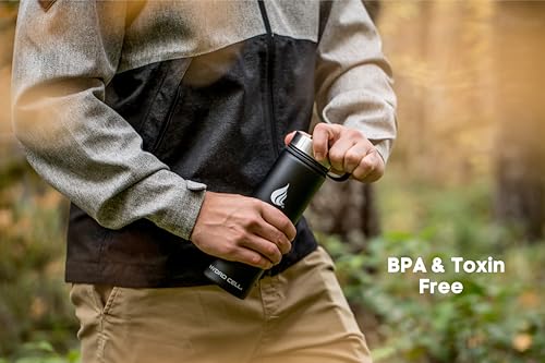 Image of HYDRO CELL Stainless Steel Insulated Water Bottle with Straw - For Cold & Hot Drinks - Metal Vacuum Flask with Screw Cap and Modern Leakproof Sport Thermos for Adults (Black 24oz)