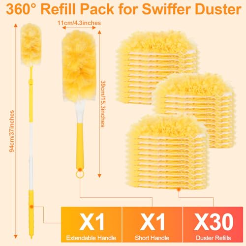 Miniatura 3 de Freyeeti 32 Piezas Recambios Compatible Con Swiffer Plumero Atrapapolvo, 360 Para Duster Atrapa Polvo Con Manejar, Poste Telescópico, Para Pelo De Animales, Polvo, Suciedad