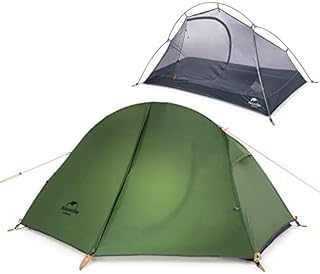 Naturehike Backpacking Camping Tent 1 Person Ultralight Waterproof Compact Portable Lightweight for Outdoor Hiking Cycling Bikepacking, 3-4 Season, Easy Setup, Anti-UV, Large Size with Footprint