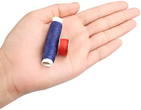 Kurtzy Mini Polyester Sewing Machine Thread Spool Bobbin Set with Case (64 Pack) - Spools with 20 and 40m/22 and 44 Yards of Thread - Bobbin Spool Kit Assorted Colours for Hand and Machine Embroidery