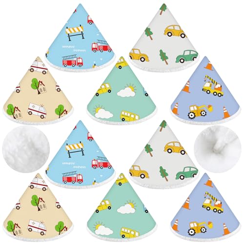 Image of Timgle 10 Pcs Coral Velvet Pee Covers Baby Boy, Strong Water Absorption Pee Shield for Baby Boy, Reusable Diaper Changing Accessory for Boys Newborn Gift(Car)