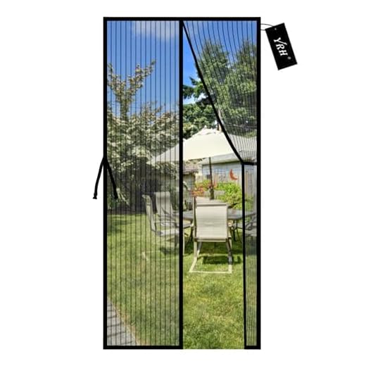 YRH Magnetic Fly Screen Door with Stay Open Buckles - Heavy Duty Self-Sealing Mesh,Powerful Magnets,Full Frame Magic Tape (Fit for Door Size:36x82 Inch,Screen Itself Size:38x83 Inch, Black)