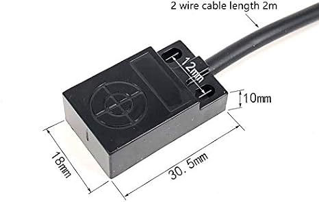 Taidacent 12~24VDC Proximity Sensor 3 Wires Metal Proximity Sensor Thin Flat Inductive Limit Switch (NPN Normally Open, F15)