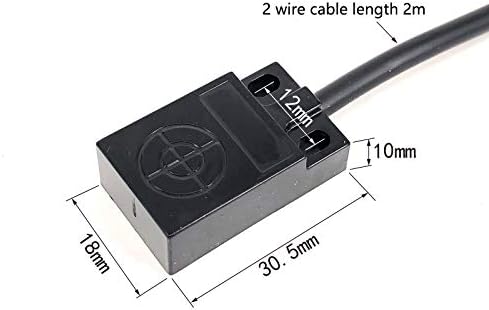 Taidacent 12~24VDC Proximity Sensor 3 Wires Metal Proximity Sensor Thin Flat Inductive Limit Switch (NPN Normally Open, F15)