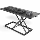 VIVO Single Top 30 inch Scissors Lift Keyboard and Mouse Riser, Height Adjustable Laptop Desk, For Ergonomic Sit Stand Workstations, Black, DESK-V030A