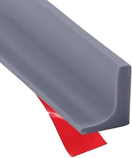 Shower Threshold Water Dam Barrier, Self Adhesive Silicone Waterproof Barrier Bathroom and Kitchen Shower Water Guard for Dry and Wet Separation Caulk Seal Strip Edge Trim (78Inch, Gray)