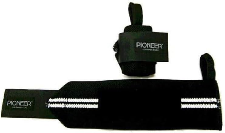 Lifting Large Pioneer Guardian Black Mamba Powerlifting Wrist Wraps