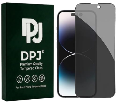 Image of DPJ Privacy Tempered Glass Screen Protector for iPhone 14 Pro (6.1 Inches) | Edge-to-Edge Protector Coverage [Privacy] [Pack of 1]