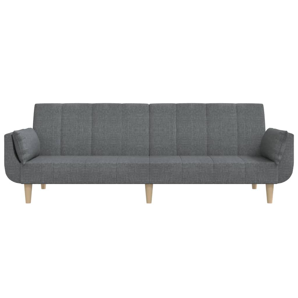 Sofá cama de 2 plazas, color gris claro, 220 x 84,5 x 69 cm, funda de tela de poliéster, sofá cama 2 en 1 con marco de madera, pequeño sofá cama para salón, dormitorio de invitados o