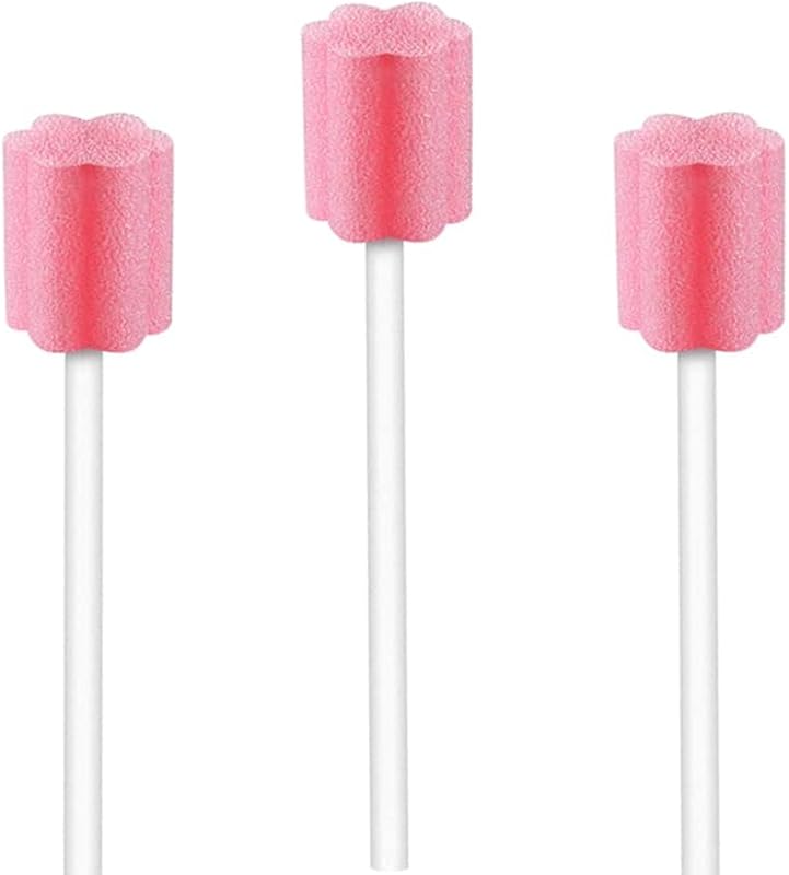 Hastes de espuma descartáveis para cuidados orais wellgler, rosa, 250 unidades