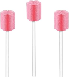 Wellgler's Oral Care Swabs - Disposable Mouth Cleaning Spong swabs (250count, Pink)