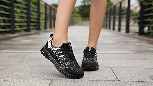 Kubua Mens Running Shoes Womens Walking Gym Training Shoes Fitness Jogging Athletic Casual Footwear Sneaker B Whiteblack 11.5 Women/10 Men #TOP5