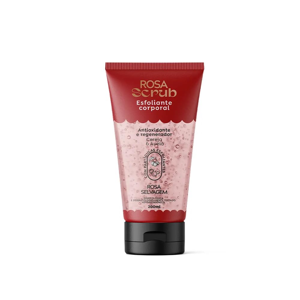 Esfoliante Corporal Cereja Avelã - Rosa Selvagem - Body Scrub Luxuoso - Hidratação