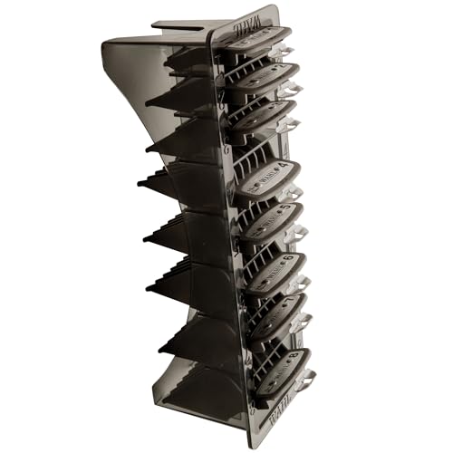 WAHL Nasadki Grzebieniowe Premium, #1-8, 3-25mm, Nasadki z Metalowym Klipsem, Nasadki, Przechowywanie, Profesjonalne Nasadki do Maszynek, Czarne, Super Taper, Legend, Senior, Magic Clip, Balding