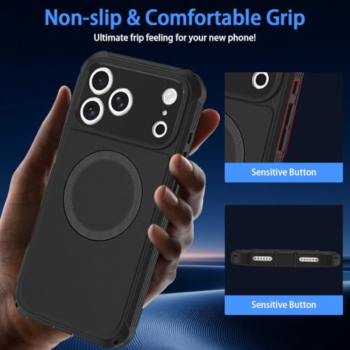Forthexel for iPhone 18 Pro Max Case, iPhone 17 Pro Max Case,[Compatible with MagSafe] 2‑Layer Heavy Duty Hard PC & TPU Shockproof Protective Case,Hot Black by Forthexel - Used condition - Image 8