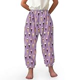 Eheartsgir Icecream Girls Harem Pants Lightweight Lounge Casual Bloomers Sweatpants Soft Comfortable Drawstring Elastic Pants