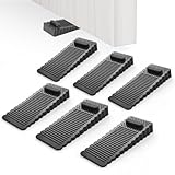 Oderra Cale Porte Sol PVC 6 Pièces Réglable en Hauteur et Empilable, Bloque Porte pour Tous Types de Portes et Sols   Noir