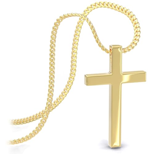 SERASAR Collier Croix Femme Chaîne en Or 585 Véritable Bijou pour Bijoux étanche Fête des...