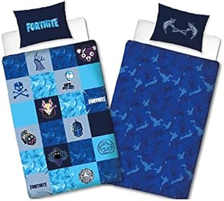Epic Games Official Fortnite Shuffles Reversible Character Single Duvet Cover with Matching Pillow Case Bedding Set