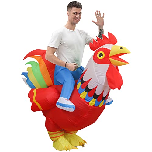 IRETG Disfraz inflable de gallina de gallina para fiestas, Halloween, Navidad, cosplay, talla adulta