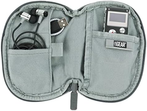 USA Gear Protective Case for Digital Voice Recorder - Voice Recorder Travel Case Compatible with EVIDA V618, Sony ICD-PX370, Aomago, Lavalier Microphone - Belt Loop, Weather Resistant Exterior (Grey)