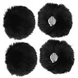VALICLUD 4 Stück Haarball im Pin-Stil Cheerleader Mini-Pompons Pompons zum Basteln Puffbällchen Poms groß weihachtsdeko weihnchtsdeko Pom-Pom-Dekoration abnehmbarer Bommel Kunstfell Black