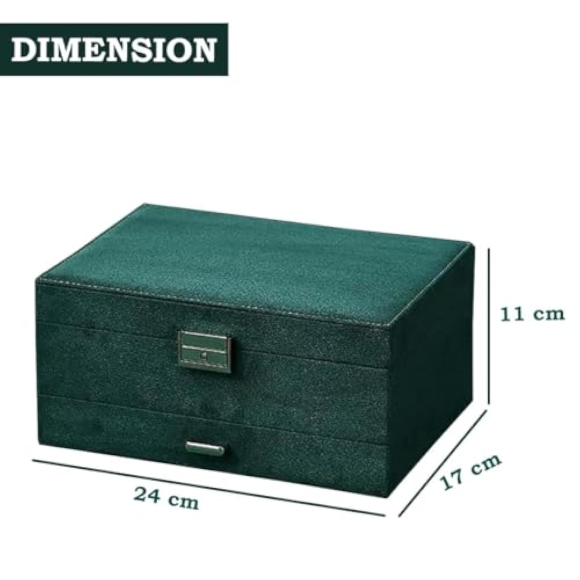3-layers Green Stud Jewelry Organizer Box