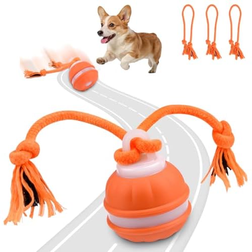Ruichi Chase Buddy Dog Toy, Rolling Ball with Tail for Dogs, Interactive Dog Toys Ball, Active 360° Rolling Ball, Fun Moving Dog Toy, Automatic Active Rolling Balls for Small Medium Dogs Cats