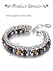 JOVIVI Men's Tiger Eye Obsidian Hematite Bracelet Men | Double Layer Stone Healing Crystal Bead Silver Chain Bracelet | Anxiety Relief & Protection | Mens Jewellery Spiritual Gifts for Men Man #5