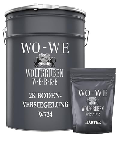 WO-WE 2K Epoxidharz Bodenversiegelung Bodenbeschichtung mit UV-Schutz Klar/Farblos - 3Kg