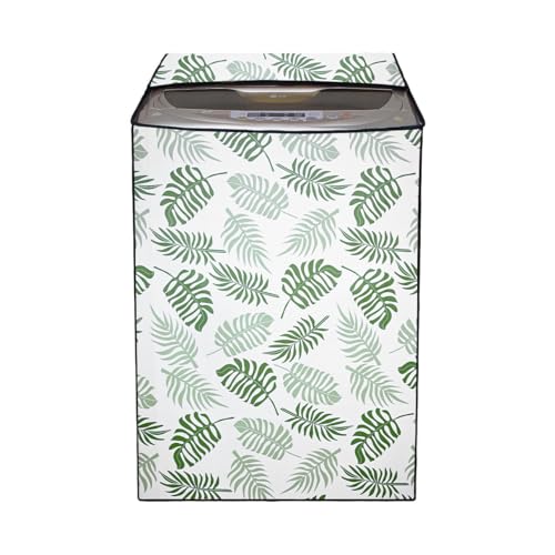 Image of Wings Star Polyester Top Loading Fully Automatc Washing Machine Cover For 6 Kg, 6.5 Kg,7Kg, 7.5 Kg(Green Leaf)
